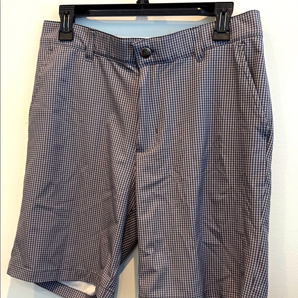 Adidas Men's Grey Checkered Shorts